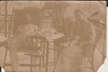 Photograph - ELMA WINSLADE WELLS COLLECTION: MUM AND DAD ON VERANDAH