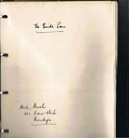Document - BUSH COLLECTION: BOOK (LOOSE-LEAF) - 'THE GUIDE LAW'