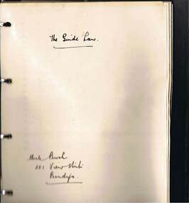 Document - BUSH COLLECTION: BOOK (LOOSE-LEAF) - 'THE GUIDE LAW'
