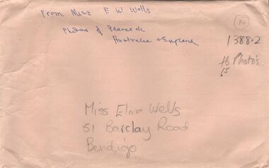 Document - ELMA  WINSLADE WELLS COLLECTION: ENVELOPE