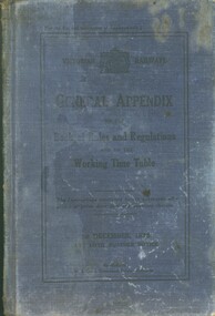 Book - VICTORIAN RAILWAYS GENERAL APPENDIX TO BOOK OF RULES & REGULATIONS, 1936