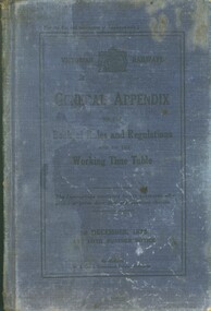 Book - VICTORIAN RAILWAYS GENERAL APPENDIX TO BOOK OF RULES & REGULATIONS, 1936