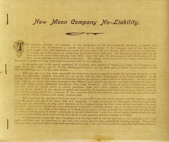 Book - NEW MOON COMPANY NO LIABILITY, 1906