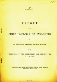 Book - REPORT OF THE CHIEF INSPECTOR OF EXPLOSIVES, c1896