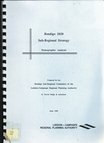 Book - BENDIGO 2020 SUB-REGIONAL STRATEGY, 1989