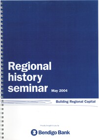 Book - REGIONAL HISTORY SEMINAR MAY 2004, may 2004