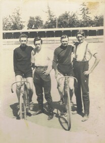 Photograph - PORTRAIT - CYCLISTS AND TRAINERS - 4 MEN, circa 1925