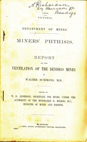 Book - MINER'S PHTHISIS, 1907
