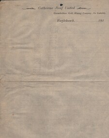 Document - BUSH COLLECTION: PAGE FOR BUSINESS CORRESPONDENCE - CATHERINE REEF UNITED, 1910-1920