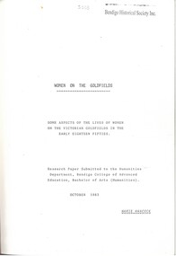 Book - WOMEN ON THE GOLDFIELDS, 1983