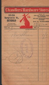 Document - RECEIPT - CHANDLERS' HARDWARE STORES, 1930