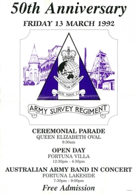 Document - FORTUNA COLLECTION: POSTER - 50TH ANNNIVERSARY - ARMY SURVEY REGIMENT (FORTUNA), 1992