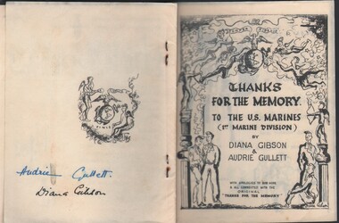 Document - BOOKLET - 'THANKS FOR THE MEMORY', Early 1940s'?