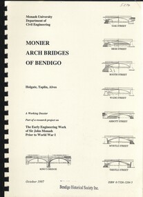 Book - MONIER ARCH BRIDGES OF BENDIGO, October 1997