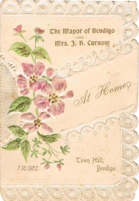 Document - OFFICIAL INVITATION MAYOR OF BENDIGO.  7.10.1902, 7.10.1902