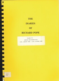 Book - THE DIARIES OF RICHARD POPE, 1889