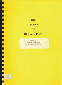Book - THE DIARIES OF RICHARD POPE, 1869-1979