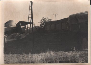 Photograph - TRAIN DERAILMENT COLLECTION: 1961 CULGOA VICTORIA, Wed. 31st May, 1961