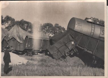 Photograph - TRAIN DERAILMENT COLLECTION: 1961 CULGOA VICTORIA, 31st May, 1961