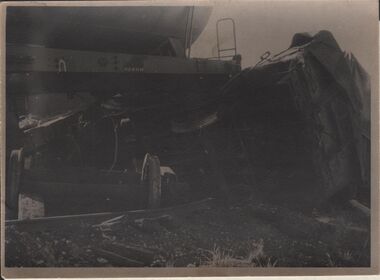 Photograph - TRAIN DERAILMENT COLLECTION: 1961 - CULGOA, VICTORIA, 31st May, 1961