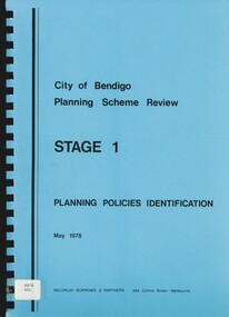 Book - CITY OF BENDIGO PLANNING SCHEME REVIEW STAGE 1, 1978