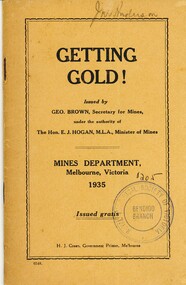 Book - GETTING GOLD, 1935