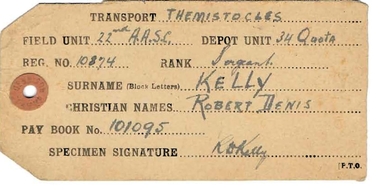 Document - ROBERT DENIS KELLY COLLECTION:  LUGGAGE LABEL