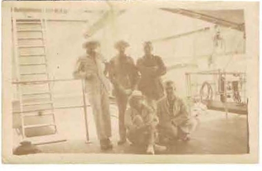 Photograph - ROBERT DENIS KELLY COLLECTION:  GROUP OF MEN ON SHIP