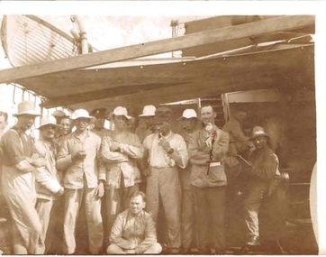 Photograph - ROBERT DENIS KELLY COLLECTION:  GROUP OF MEN ON SHIP