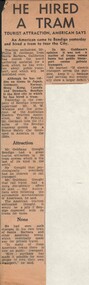 Document - BASIL MILLER COLLECTION: TRAMS - 'HE HIRED A TRAM'