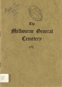 Book - THE MELBOURNE GENERAL CEMETERY, 1941