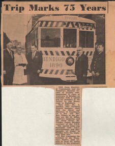 Document - BASIL MILLER COLLECTION: TRAMS - 'TRIP MARKS 75 YEARS'