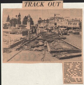 Document - BASIL MILLER COLLECTION: TRAMS - TRACK REMOVAL AT FOUNTAIN