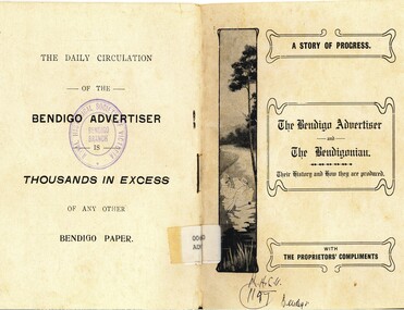 Book - A STORY OF PROGRESS, THE BENDIGO ADVERTISER