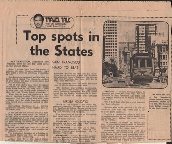 Document - BASIL MILLER COLLECTION: TRAMS - 'TOP SPOTS IN THE STATES'