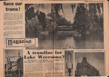 Document - BASIL MILLER COLLECTION: TRAMS - 'A TRAMLINE FOR LAKE WEEROONA?'