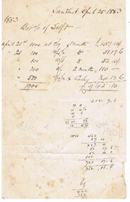 Document - GILBERT RULE COLLECTION: ACCOUNT, 1883