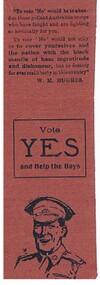 Document - GILBERT RULE COLLECTION: NATIONAL REFERENDUM COUNCIL ADVERTISEMENT, 1914-18