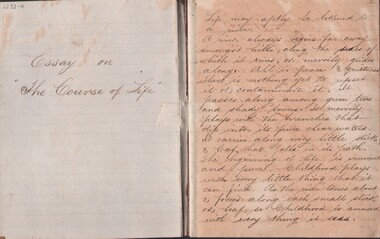 Document - GILBERT RULE COLLECTION:  EXERCISE BOOK 'THE COURSE OF LIFE ', late 1800's ?