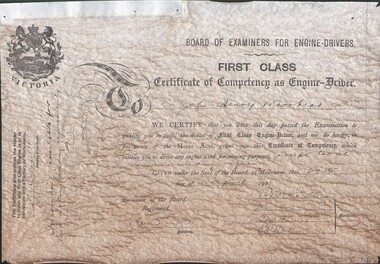 Document - ENGINE DRIVER CERTIFICATE - JOHN MOORHEAD