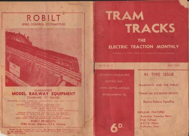 Document - BASIL MILLER COLLECTION: TRAMS - JOURNAL 'TRAM TRACKS', July 1949
