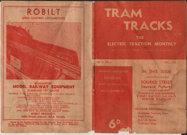 Document - BASIL MILLER COLLECTION: TRAMS - JOURNAL 'TRAM TRACKS', April, 1949