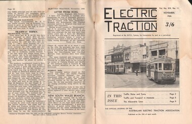 Document - BASIL MILLER COLLECTION: TRAMS - JOURNAL 'ELECTRIC TRACTION', November 1964
