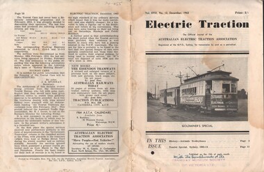 Document - BASIL MILLER COLLECTION: TRAMS - JOURNAL 'ELECTRIC TRACTION, December 1963