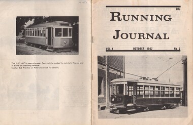 Document - BASIL MILLER COLLECTION: TRAMS - 'RUNNING JOURNAL', October 1967