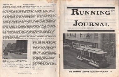 Document - BASIL MILLER COLLECTION: TRAMS - 'RUNNING JOURNAL'