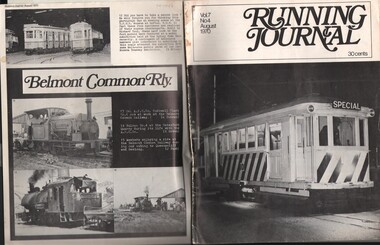 Document - BASIL MILLER COLLECTION: TRAMS - 'RUNNING JOURNAL', August 1970