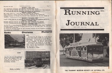 Document - BASIL MILLER COLLECTION: TRAMS - 'RUNNING JOURNAL'