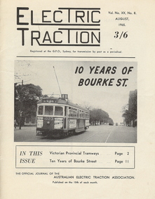 Document - BASIL MILLER COLLECTION: ELECTRIC TRACTION - 10 YEARS OF BOURKE STREET, August 1965