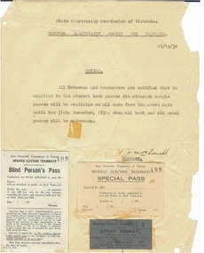 Document - BASIL MILLER COLLECTION: TRAM TICKETS - TICKETS, N EW PASSES, BLIND, SPECIAL, STAFF